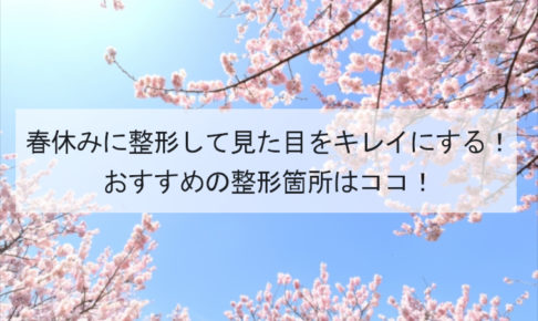 春休みに整形して見た目をキレイにする！