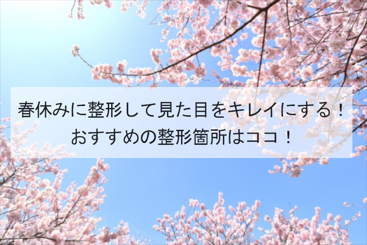 春休みに整形して見た目をキレイにする！